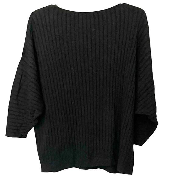 M&S COLLECTION 3/4 DOLMAN SLEEVE PULL-OVER SWEATER, WOMENS, XL, BLACK, CREWNECK - Picture 5 of 11